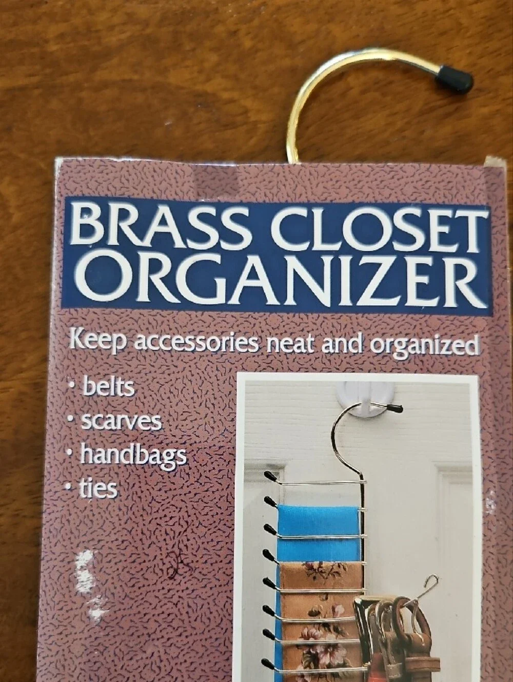 Brass Closet Organizer -  Hanging Accessory Hook Accessories Keep Neat Organized